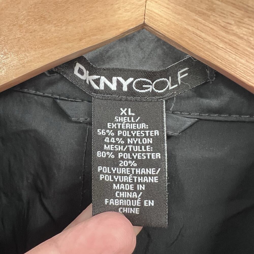 DKNY GOLF Black Mesh / Nylon Athletic Windbreaker Jacket Womens Size XL - Picture 5 of 7